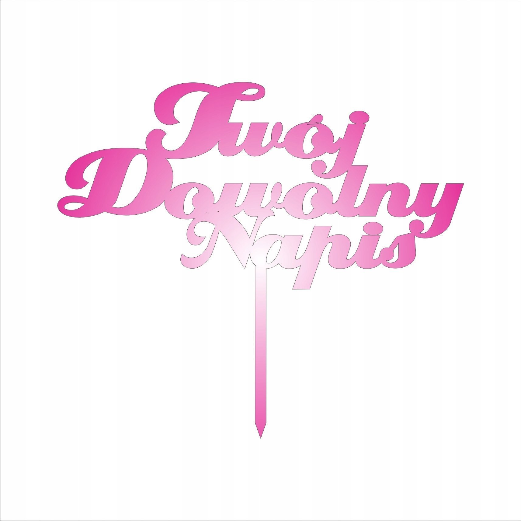 details Topper na tort Twój dowolny napis + GRATIS