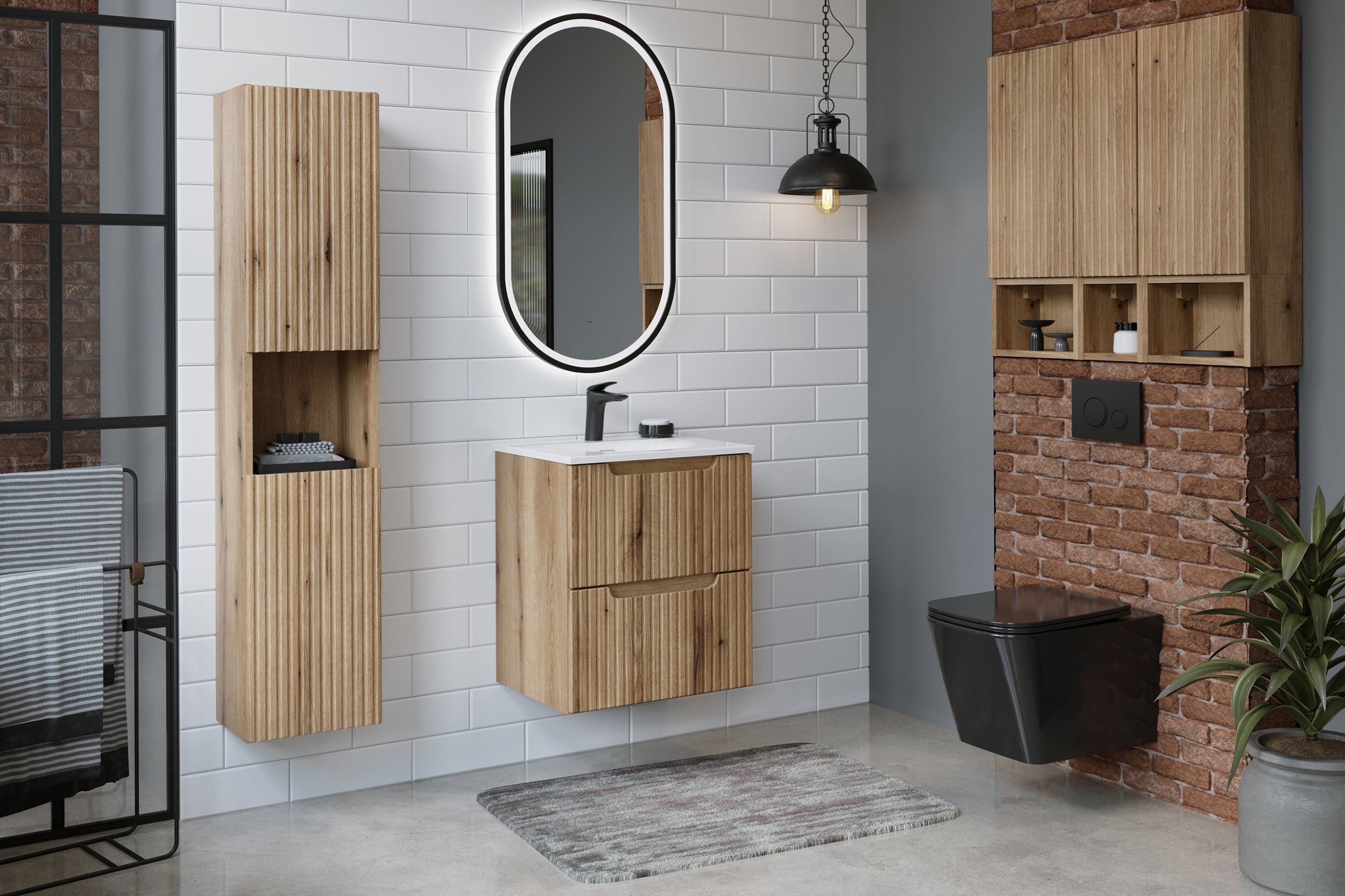 Zestaw meblowy 80cm z umywalką meblową SKY