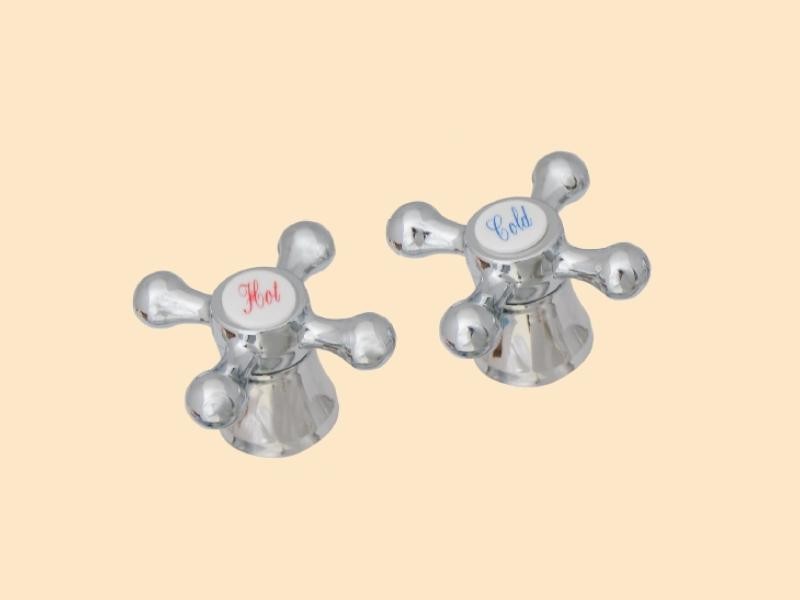 Hydroland Pokrętła do baterii RETRO z wkładką mosiężną PT-POKR.RETRO.CHR.C