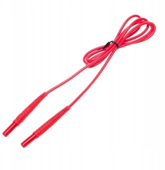 Przewód czerwony 2,5m2 1,2m 1kV wtyki bananowe WAPRZ1X2REBB2X5