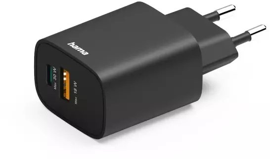 Ładowarka Hama ŁADOWARKA 30W ENTRY LEVEL, 1X USB-C 1X USB-A, CZARNA
