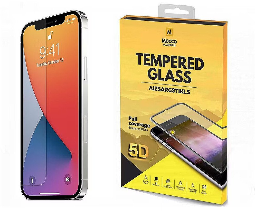 Mocco Full Glue Signature Edition Tempered Glass Full Coverage with Frame Apple iPhone 12 Pro Max Black