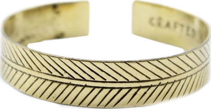 Lovrin Mosiężna Tybetańska Bransoletka Szerokie Liście