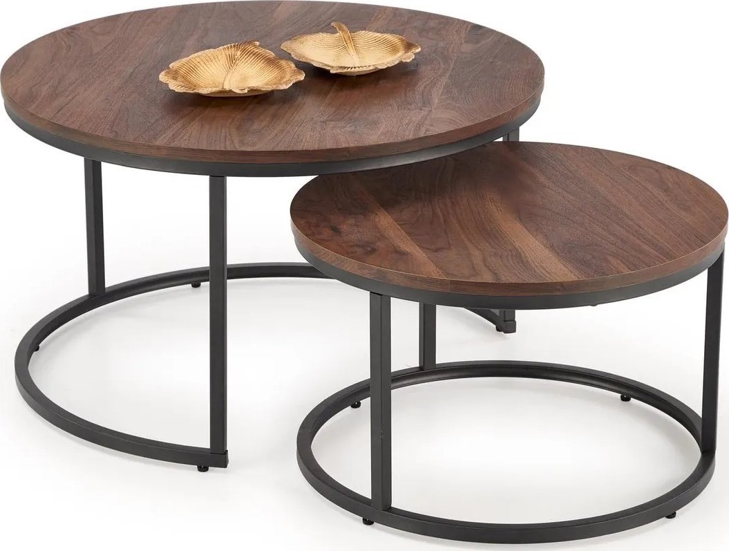 Halmar Zestaw 2 stolików JAVA orzech/czarny HALMAR