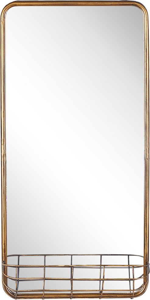 Shumee Metalowe lustro ścienne 80 x 40 cm złote MACON