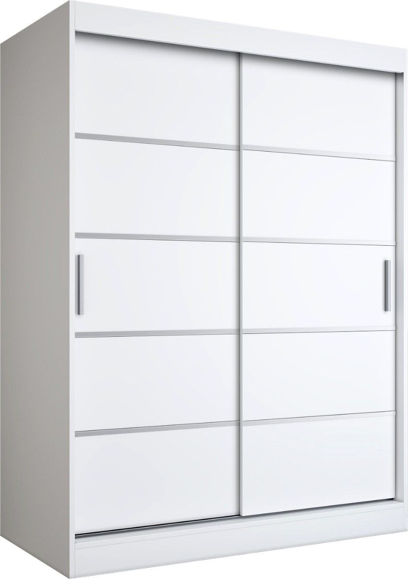 MKPOL Szafa przesuwna MODUO COMFORT 150 biała mat z listwami