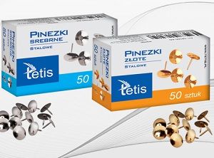 Tetis Pinezki srebrne, stalowe