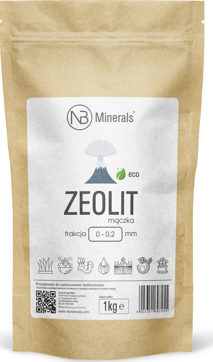 NB Minerals Zeolit Klinoptylolit Pylisty puder skalny 0-0,2 mm - 1kg