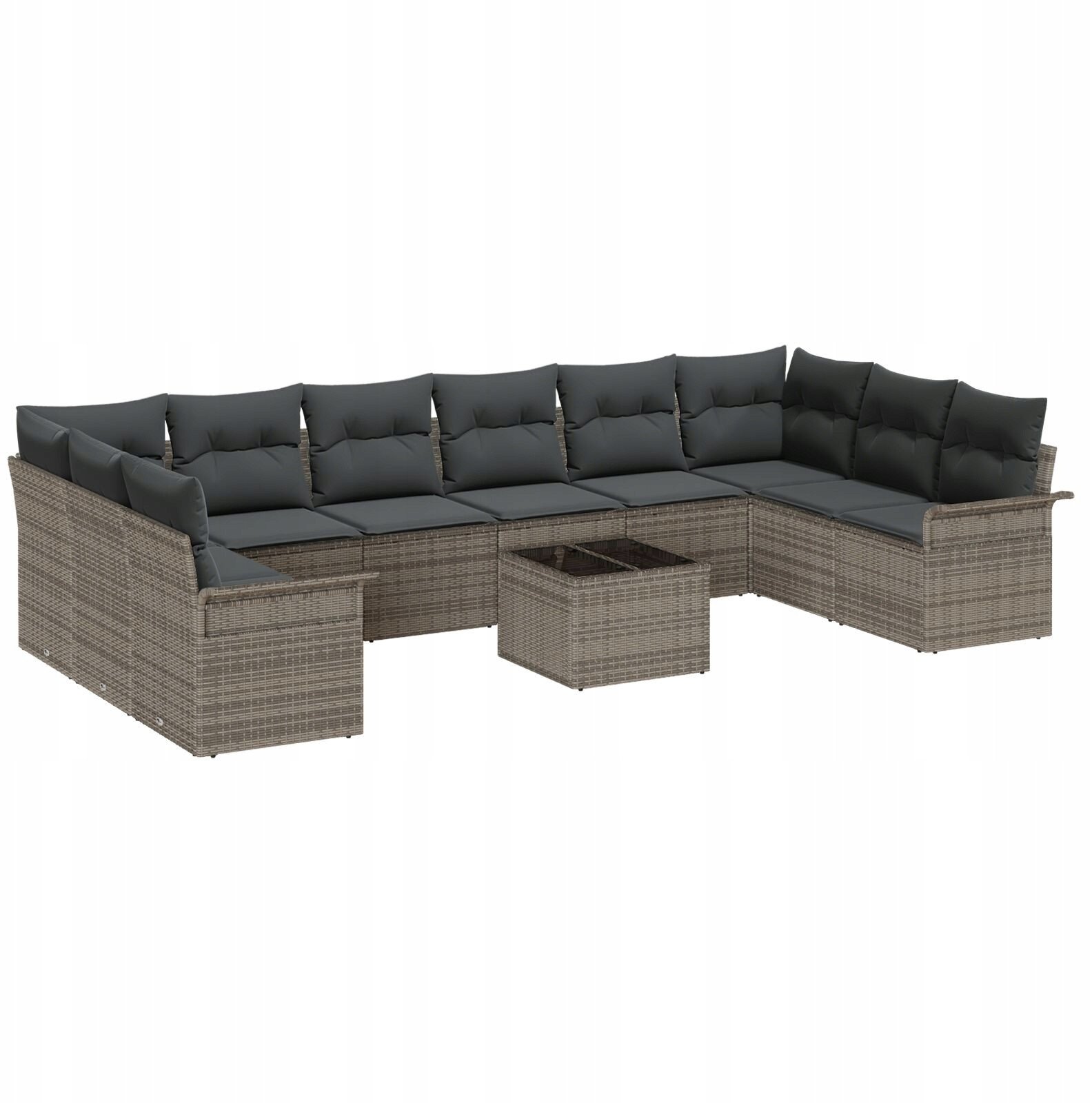 vidaXL Zestaw Sofy Ogrodowej z Poduszkami Czarny Polirattan