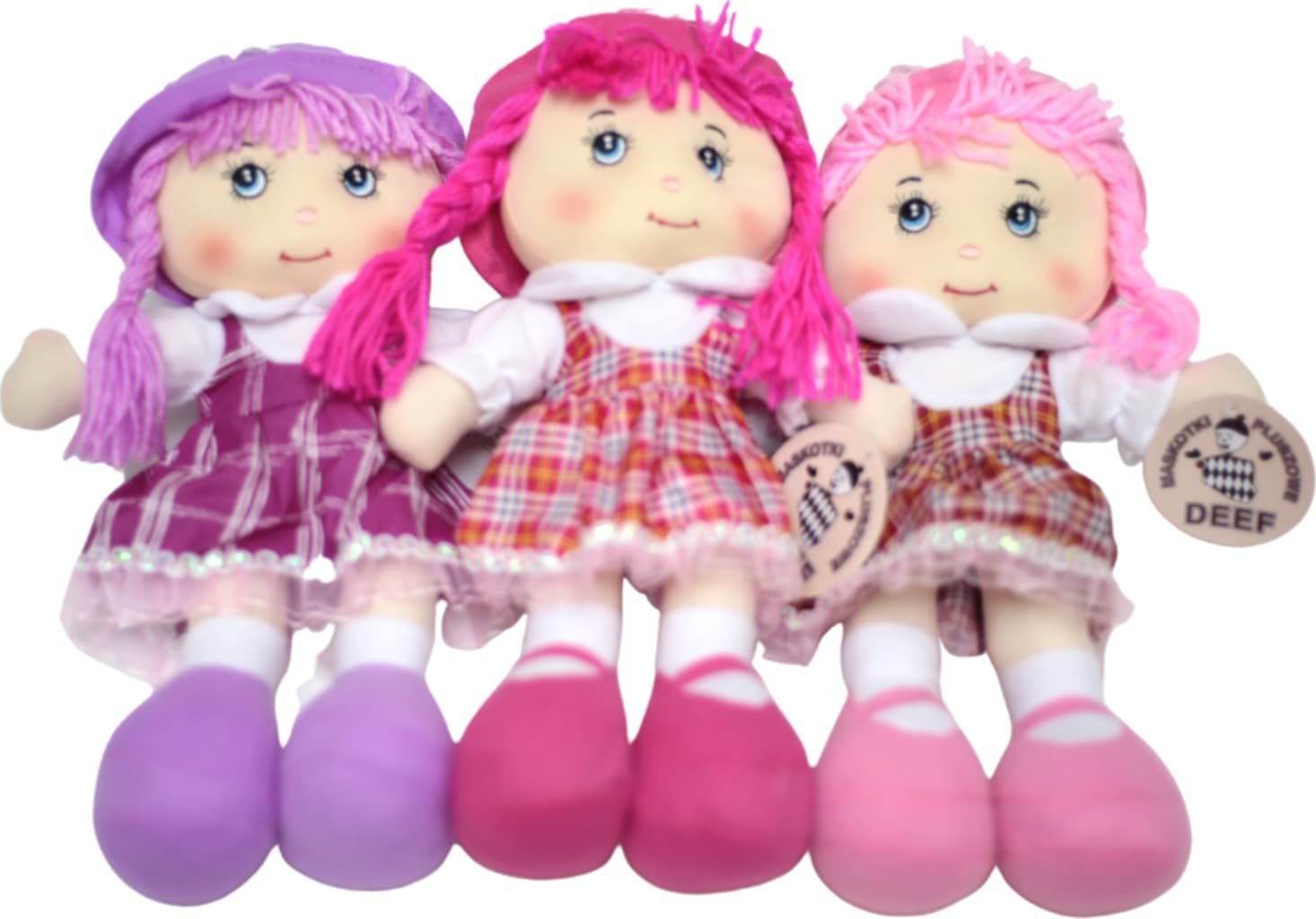 Dromader LALKA MIĘKKA SUKIENKA W KRATĘ DUŻA