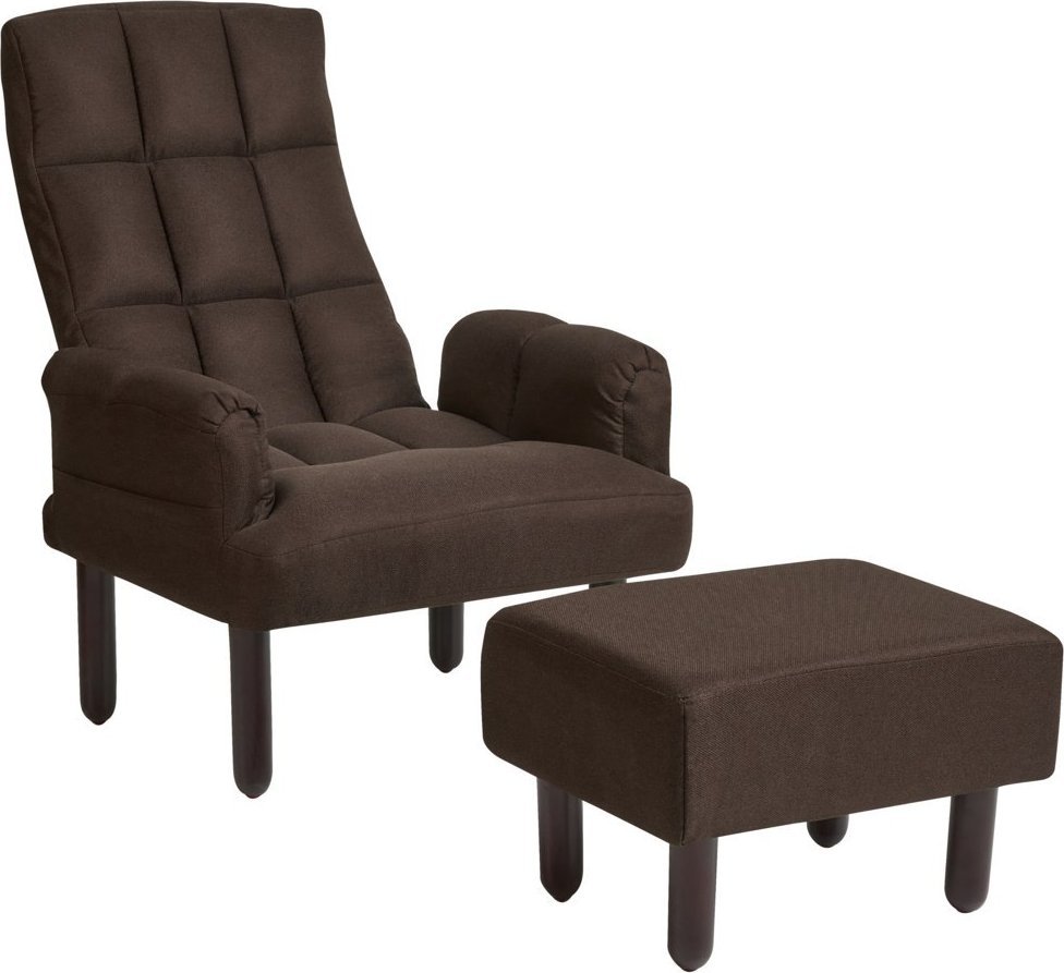 Beliani Fotel rozkładany z podnóżkiem OLAND brązowy