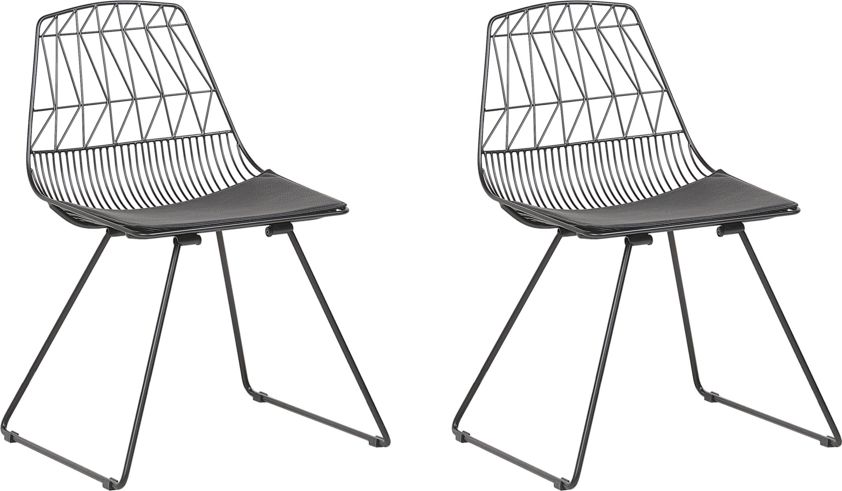 Beliani Zestaw 2 krzeseł czarny HARLAN