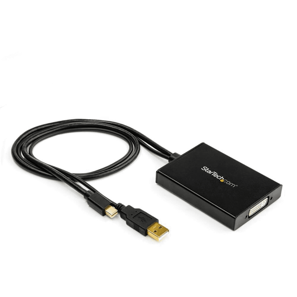 Adapter AV StarTech DVI-D - DisplayPort + USB-A czarny (MDP2DVID2)