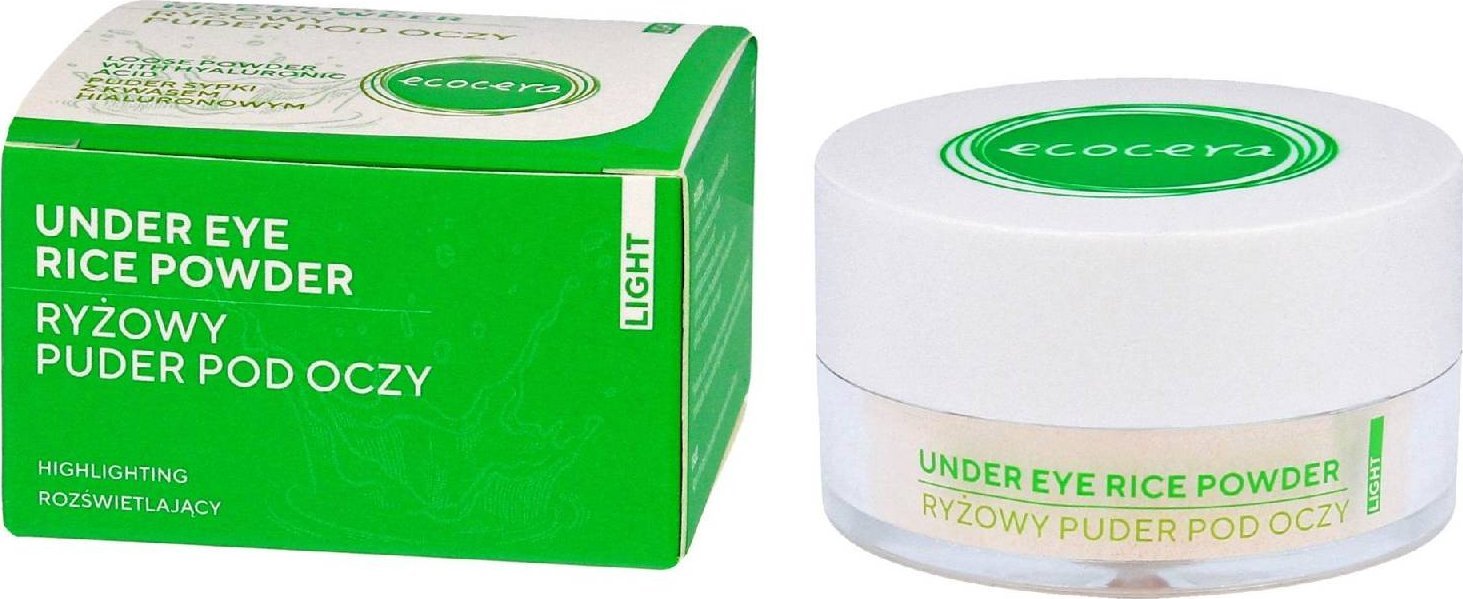 Ecocera Puder sypki rozświetlający pod oczy - ryżowy z kwasem hialuronowym Light 5g