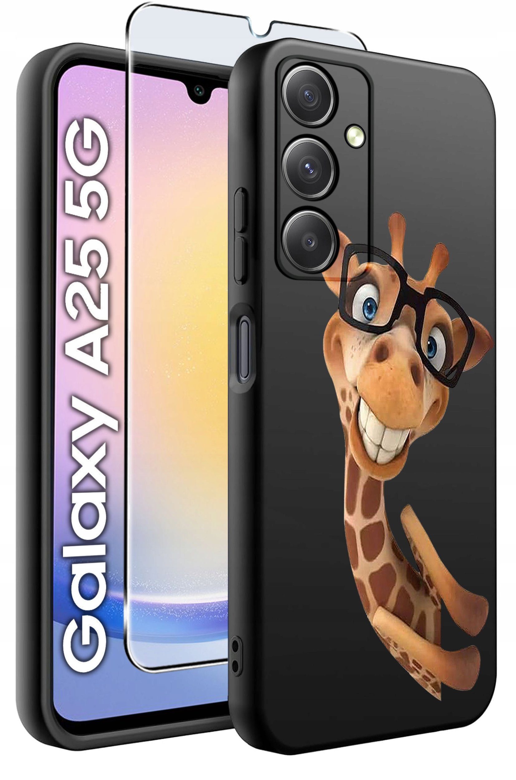 ETUI do Samsung A25 5G WZORY | SILIKONOWE MATT CASE + SZKŁO HARTOWANE 9H