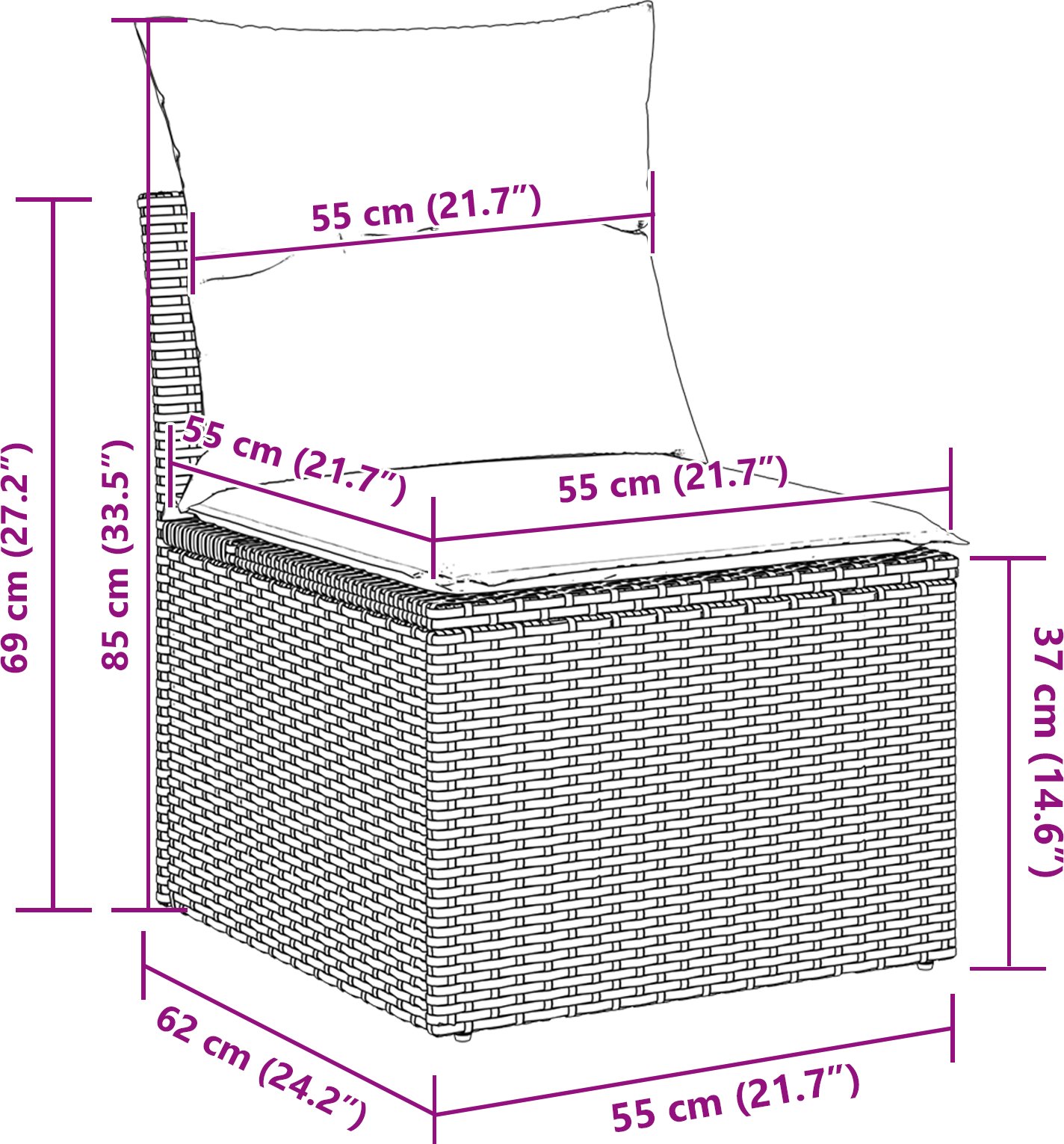 vidaXL Zestaw Sofy Ogrodowej 7 Części z Poduszkami Szary Polirattan Akacja