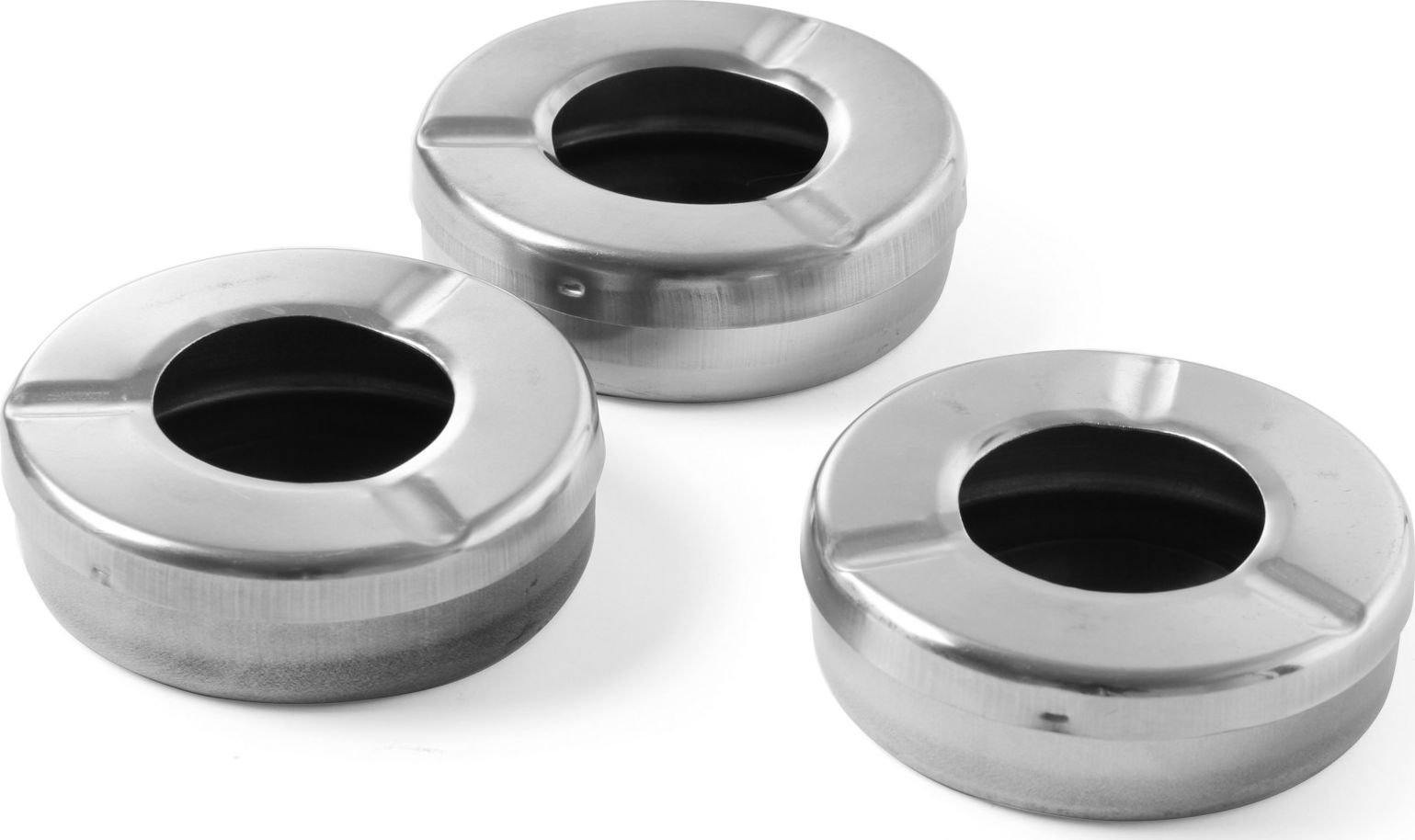 Hendi Popielniczka z pokrywką stalowa nierdzewna śr. 90mm zestaw 3szt.