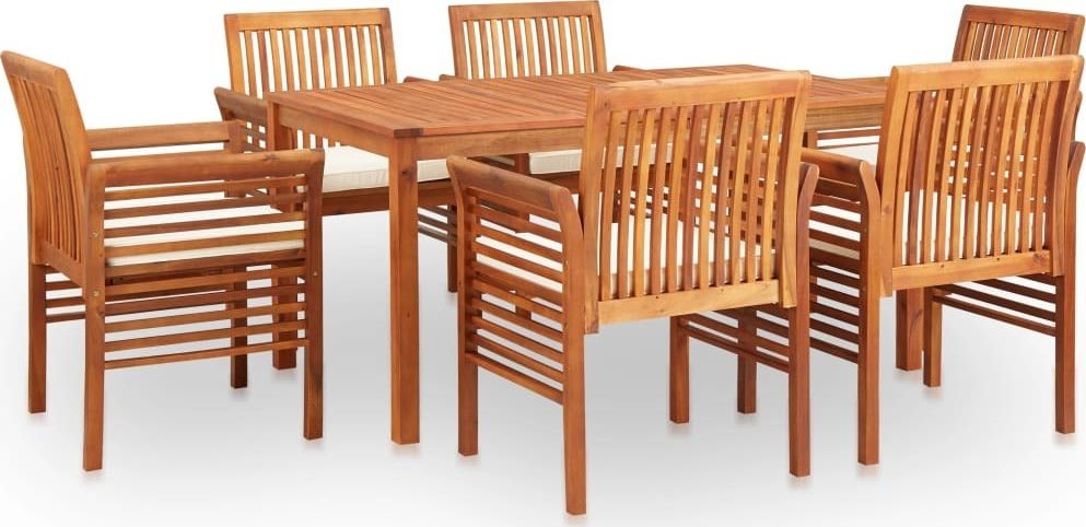 vidaXL 7 częściowy zestaw mebli ogrodowych z poduszkami, drewno akacjowe (278898)