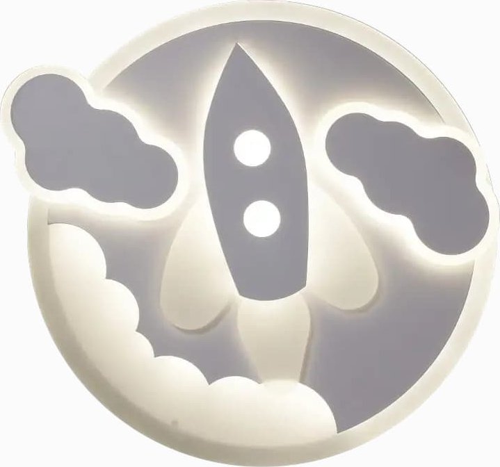 Lampa sufitowa VEN LAMPA sufitowa VEN P-666/2 dziecięca OPRAWA plafon LED 74W rakieta biały