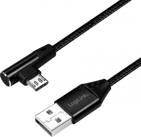 Kabel USB LogiLink USB-A - microUSB 0.3 m Czarny (CU0141)
