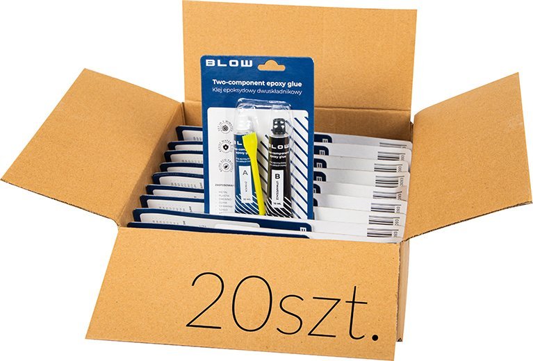 Pistolet do kleju Blow 91-485# Klej dwuskładnikowy epoksydowy 2x10ml blow 20szt