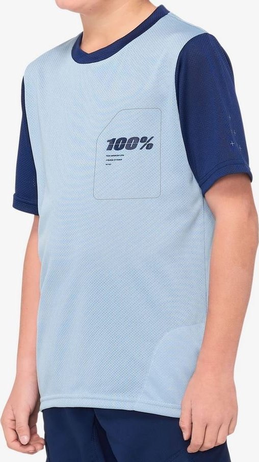 100% Koszulka juniorska 100% RIDECAMP Youth Jersey krótki rękaw light slate navy roz. XL (NEW 2021)