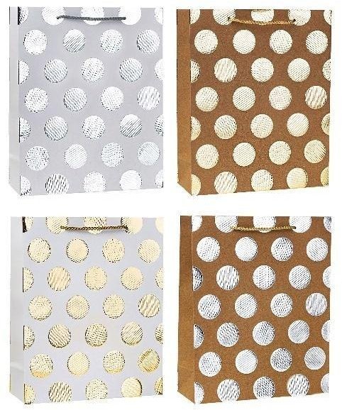 Torebka ozdobna 18x23x8cm hot-stamp mix ROZETTE