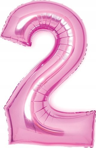 AMSCAN Balon foliowy Cyfra 2 różowa 51x66cm N26 zapakowany 9914042