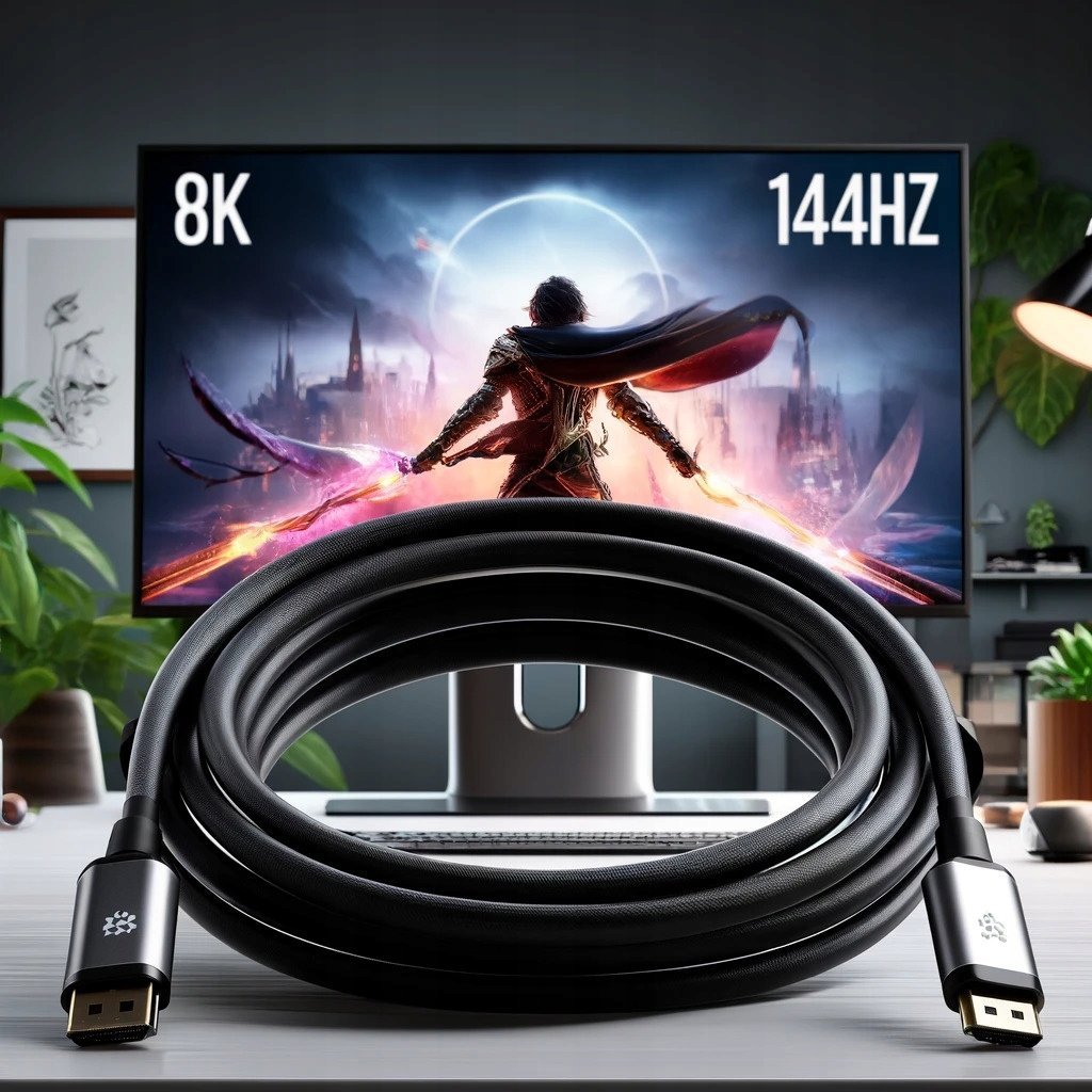 Kabel Co2 CO2 KABEL MINI DISPLAYPORT HDMI 2.1 PRZEWÓD MINI DP HD 240HZ 8K 60HZ HDR 3M