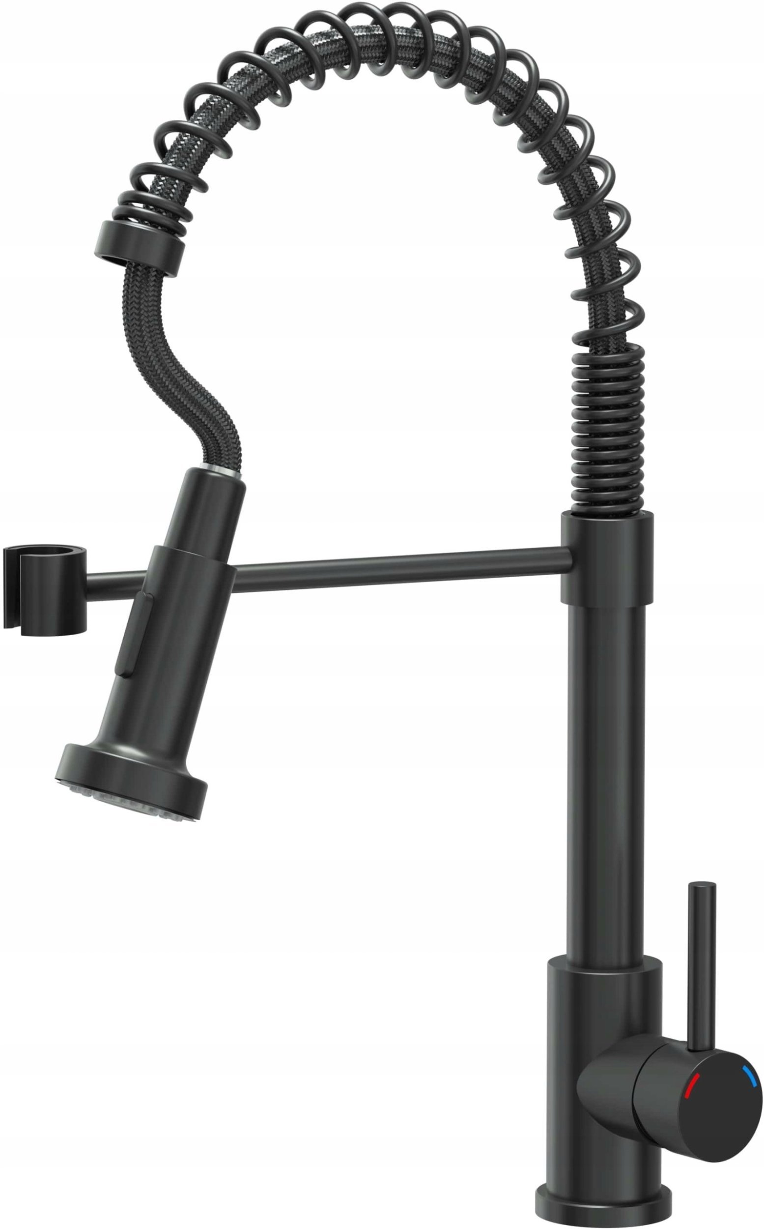 SALMA NEW SteelQ stalowa bateria kuchenna sprężyna pure carbon z funkcją prysznica