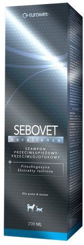 EUROWET Sebovet Excellence - szampon przeciwłupieżowy i przeciwłojotokowy dla kota i psa 200ml
