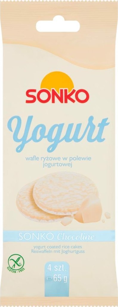SONKO Sonko Wafle ryżowe w polewie jogurtowej 65 g (4 sztuki)