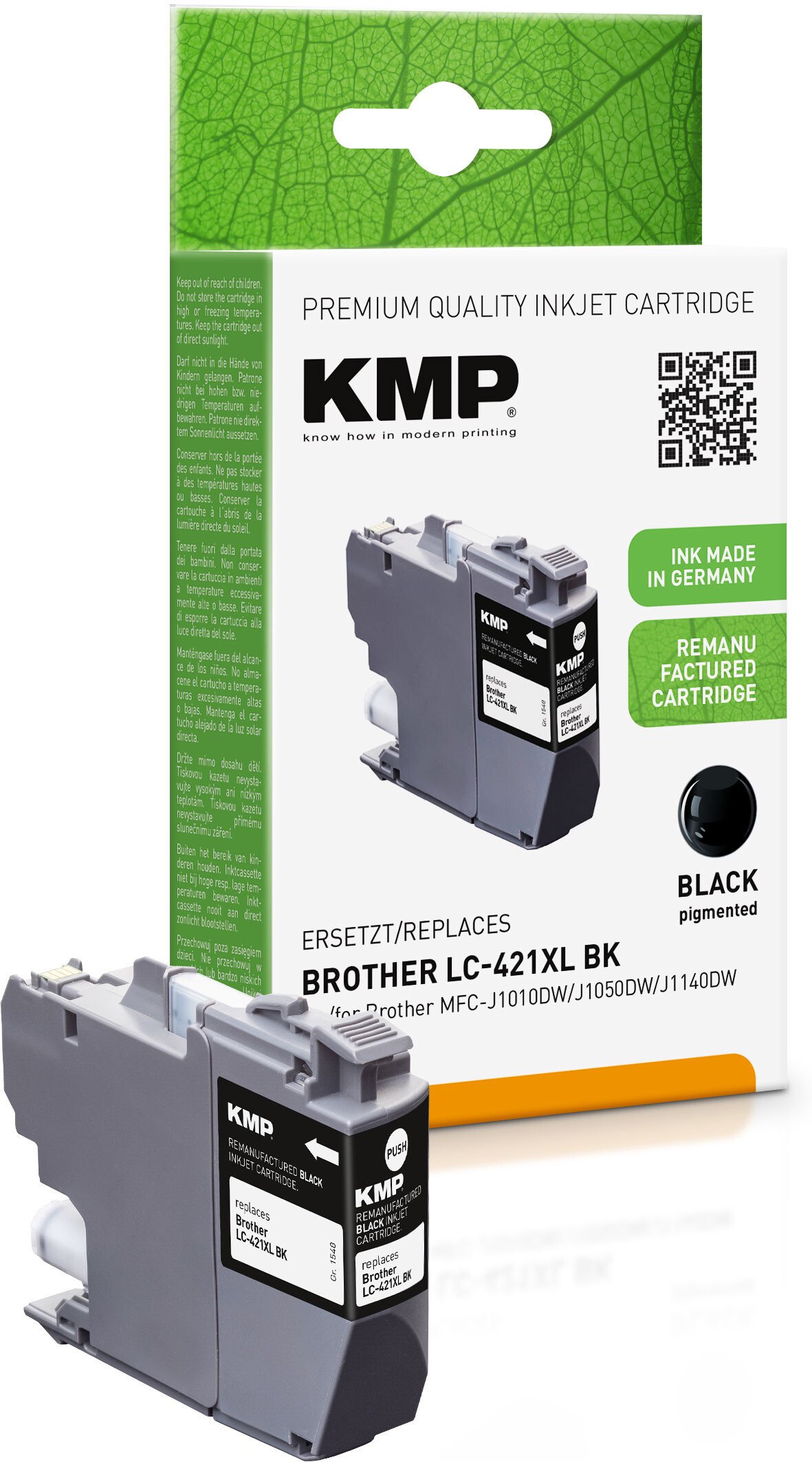 KMP Patrone Brother MFC-J1010DW LC421XLBK black 500S. 14ml remanufactured