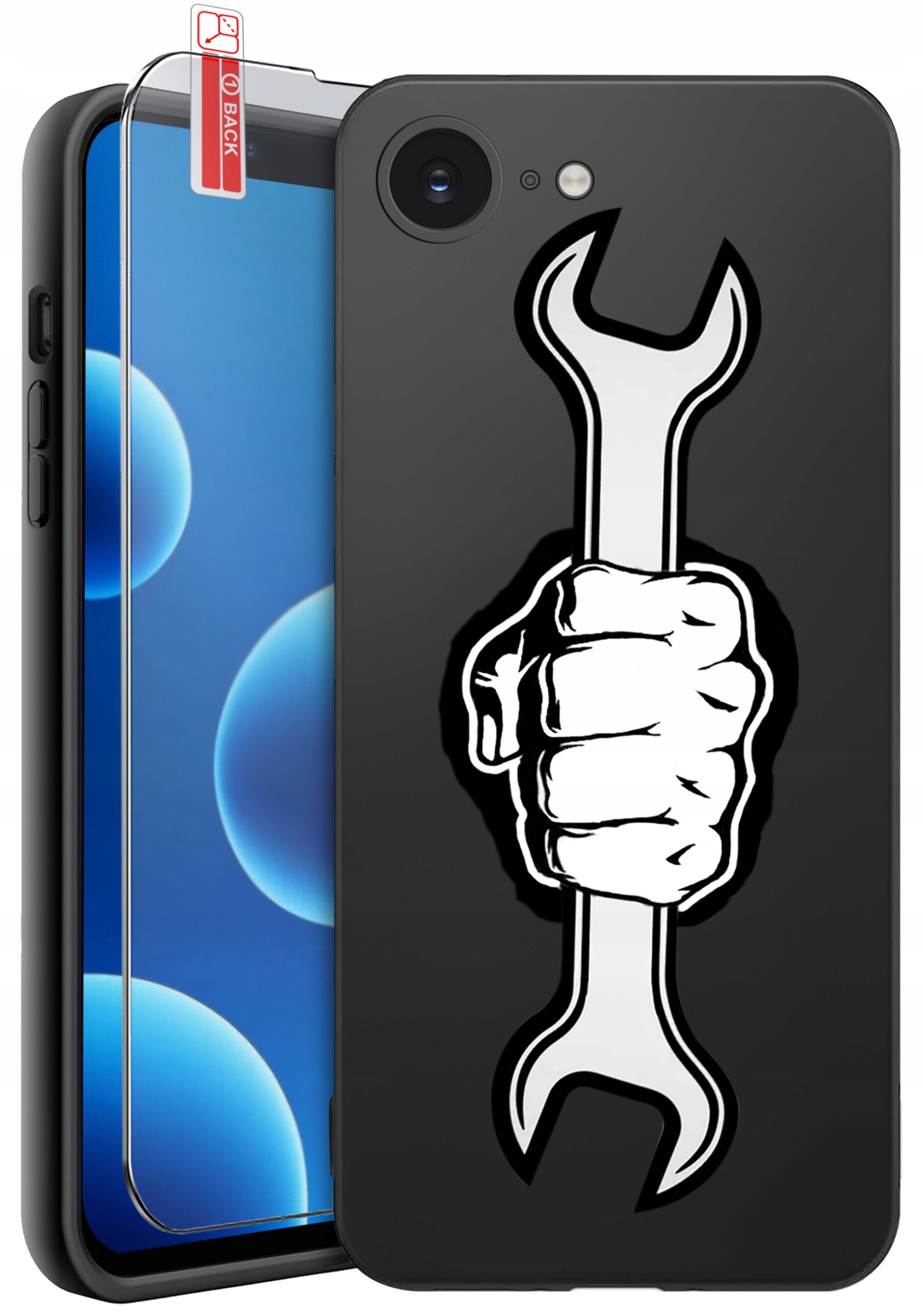 ETUI do iPhone 16e | WZORY | SILIKONOWE MATT CASE + SZKŁO 9H