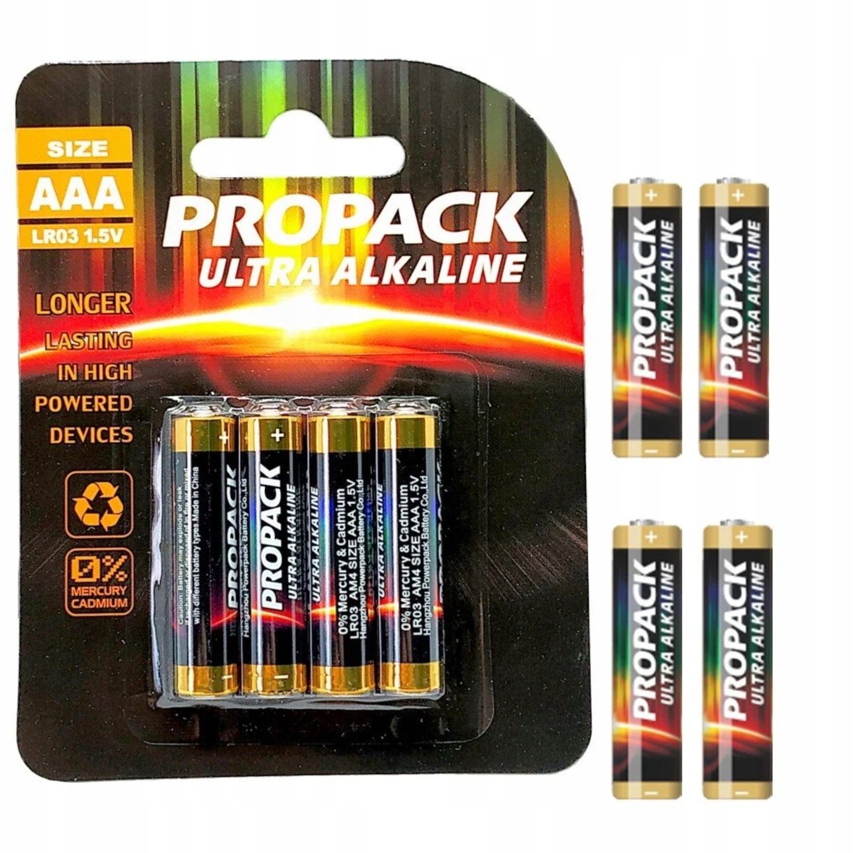 ZESTAW BATERIE ALKALICZNE LR03 AAA R3 1,5V 4SZT ODPORNE WYDAJNE PALUSZKI HQ