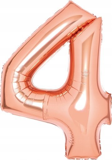 AMSCAN Balon foliowy cyfra 4 różowe złoto 51x66cm 9913219