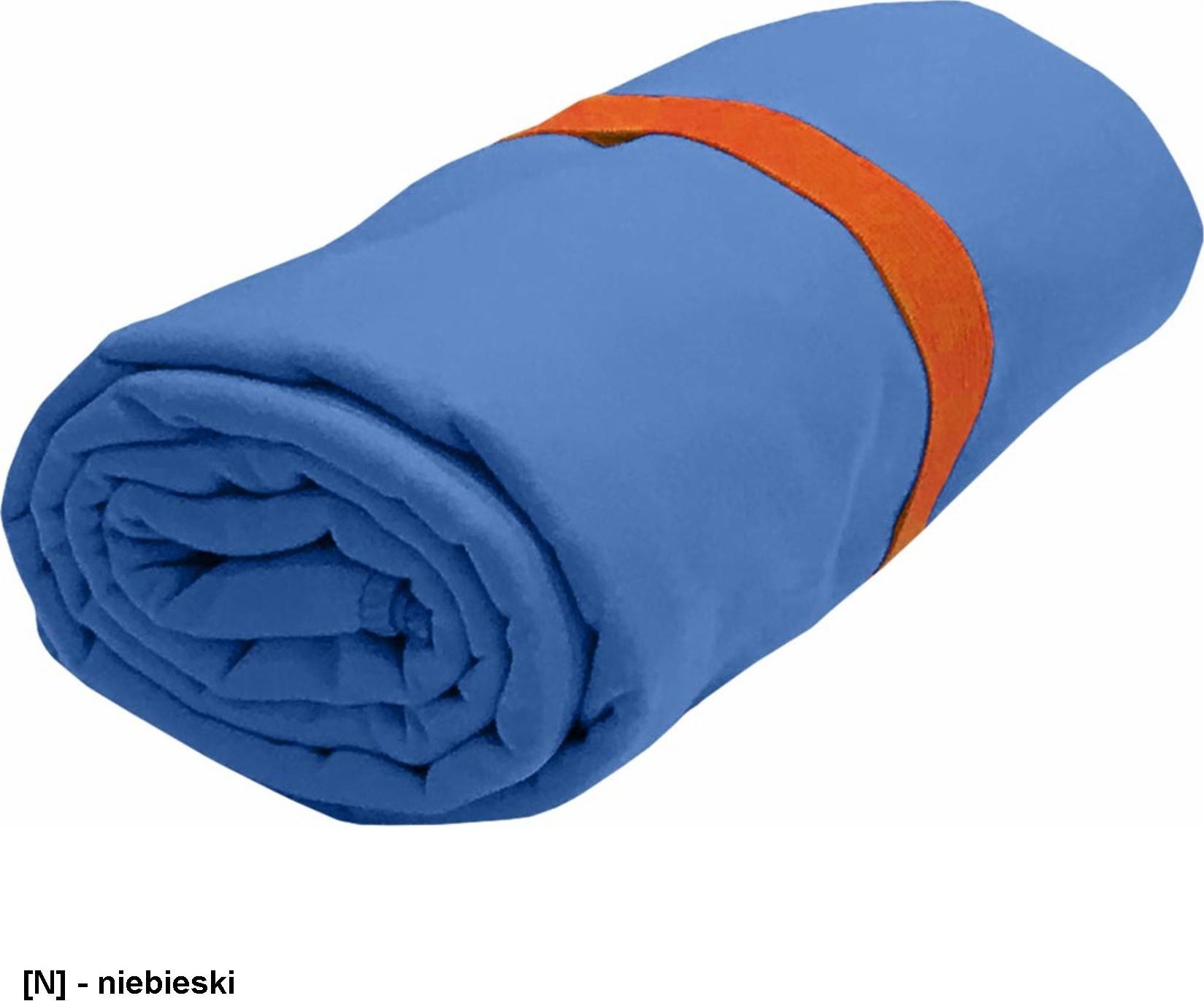 R.E.I.S. T-SPORT80X150 - ręcznik sportowy z mikrofibry, lekki, znakomicie chłonie wodę, szybkoschnący, miły w dotyku, gumka, 100% - niebieski