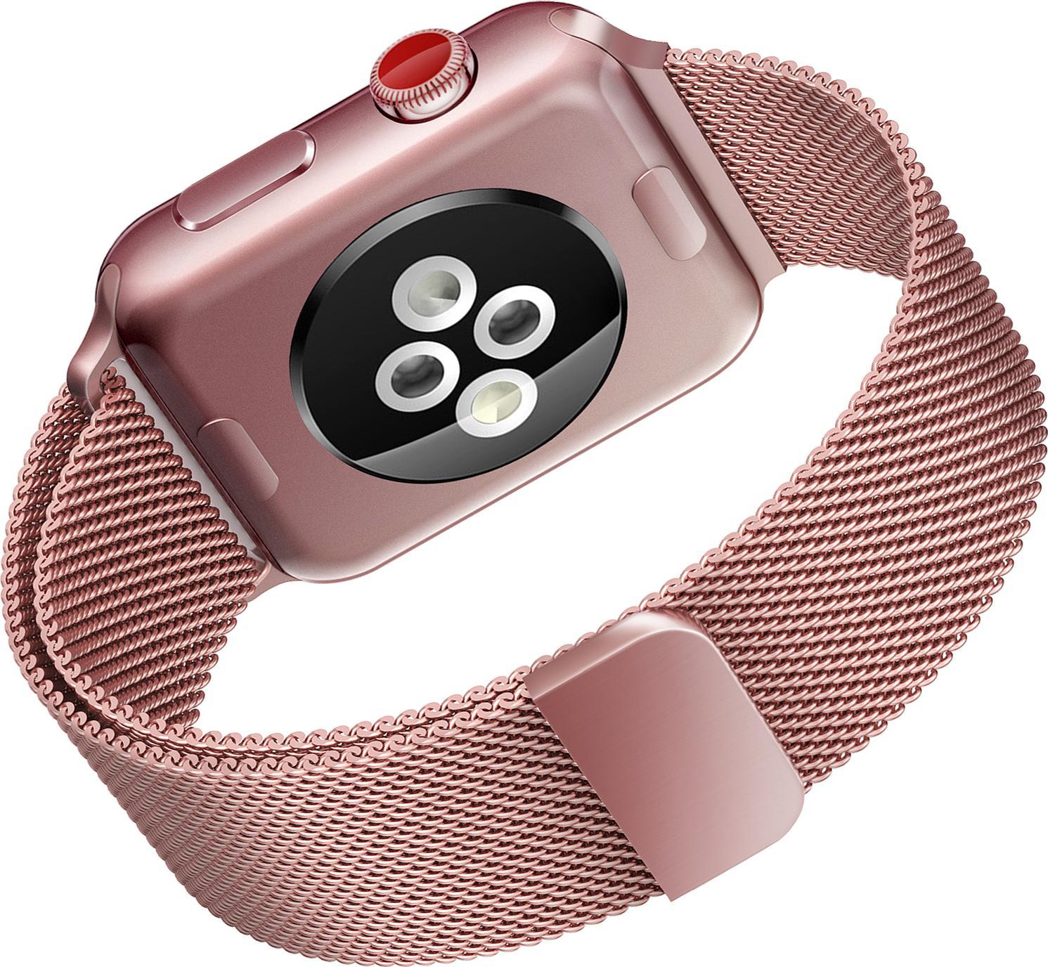 THD Pasek metalowy Milanese rose gold do Apple Watch 38/40 mm, rozmiar uniwersalny, seria 1,2,3,4,5,6,7 (rose gold)