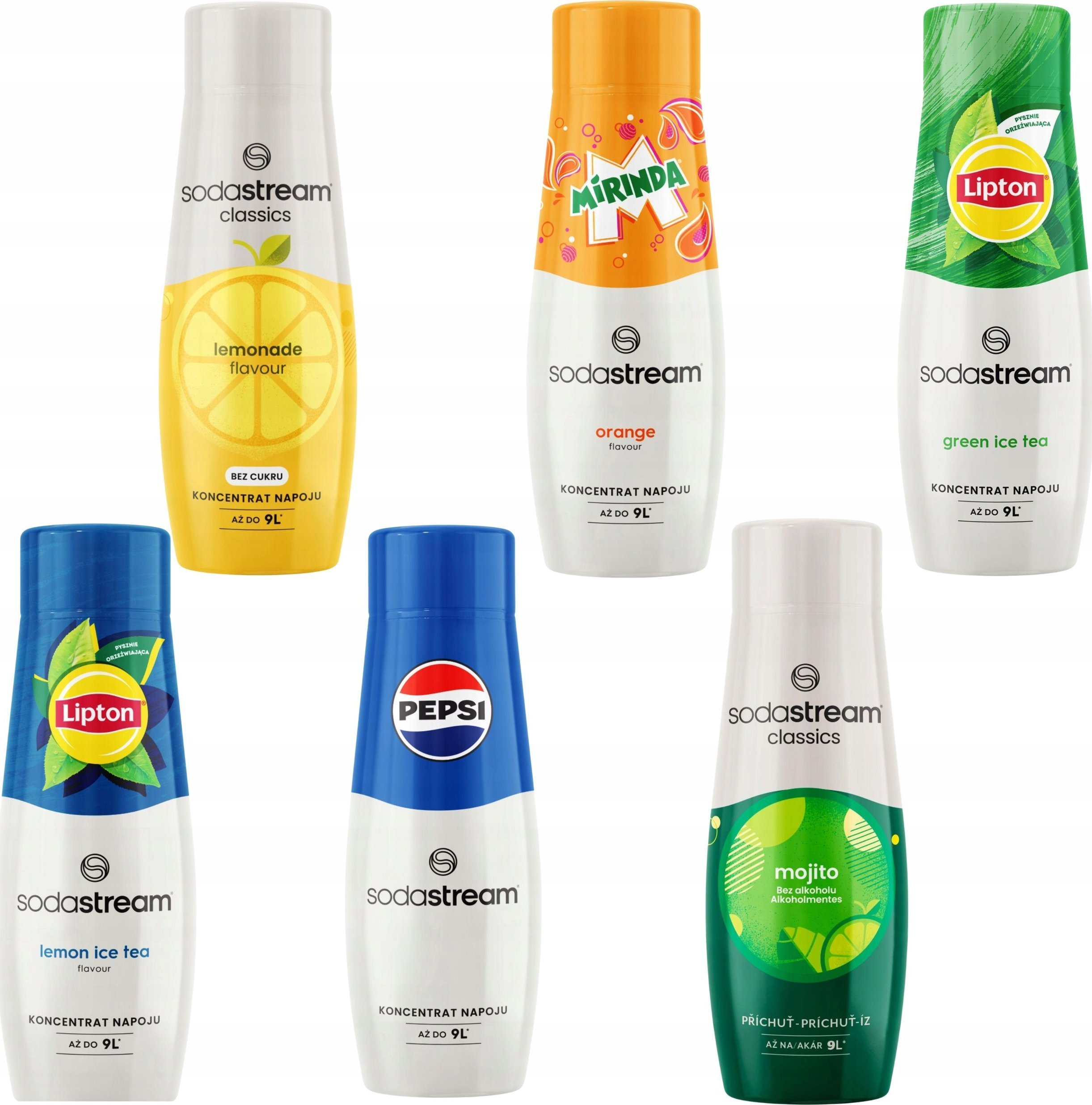 SODASTREAM LIPTON LEMON TEA + GREEN + PEPSI + LEMONIADA + MIRINDA + MOJITO