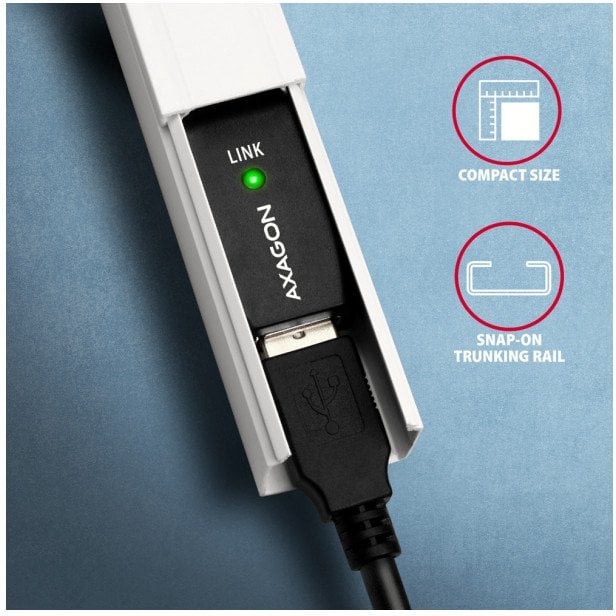 Kabel USB Axagon USB-A - USB-A 7.5 m Czarny (ADR-207)