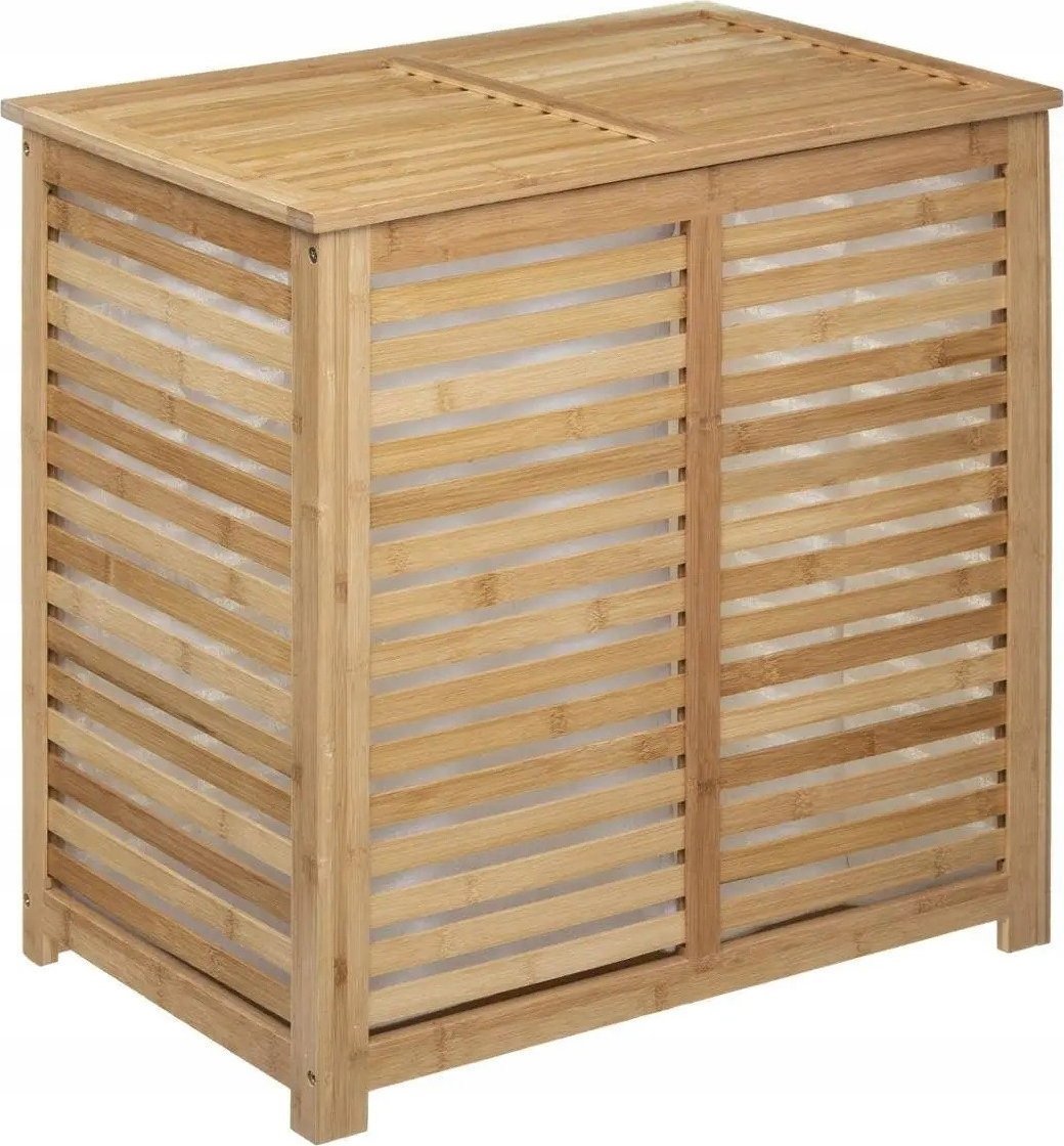 5five Kosz na pranie, podwójny, 2-komorowy, SICELA, bambusowy