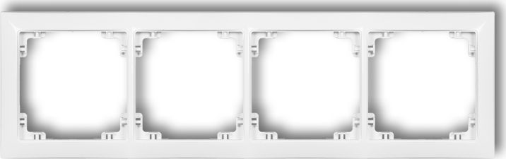 Karlik Ramka uniwersalna poczwórna z tworzywa Deco Soft biały mat (25DRSO-4)