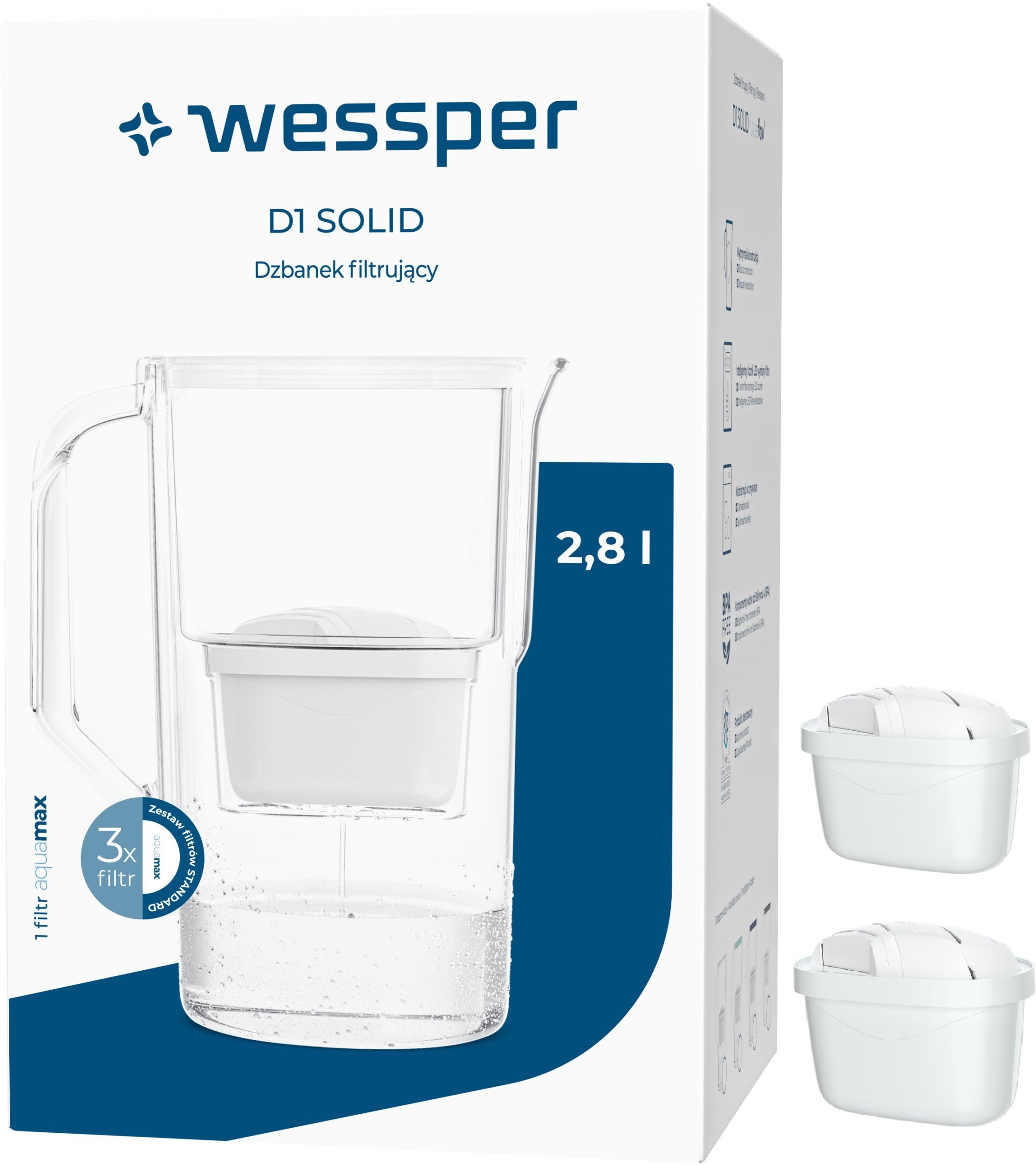 Dzbanek filtrujący Wessper Dzbanek Filtrujący D1 SOLID +3 Filtry
