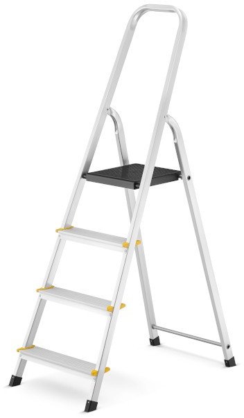 Drabina aluminiowa, 4 stopnie, wytrzymałość 150 kg I-1914