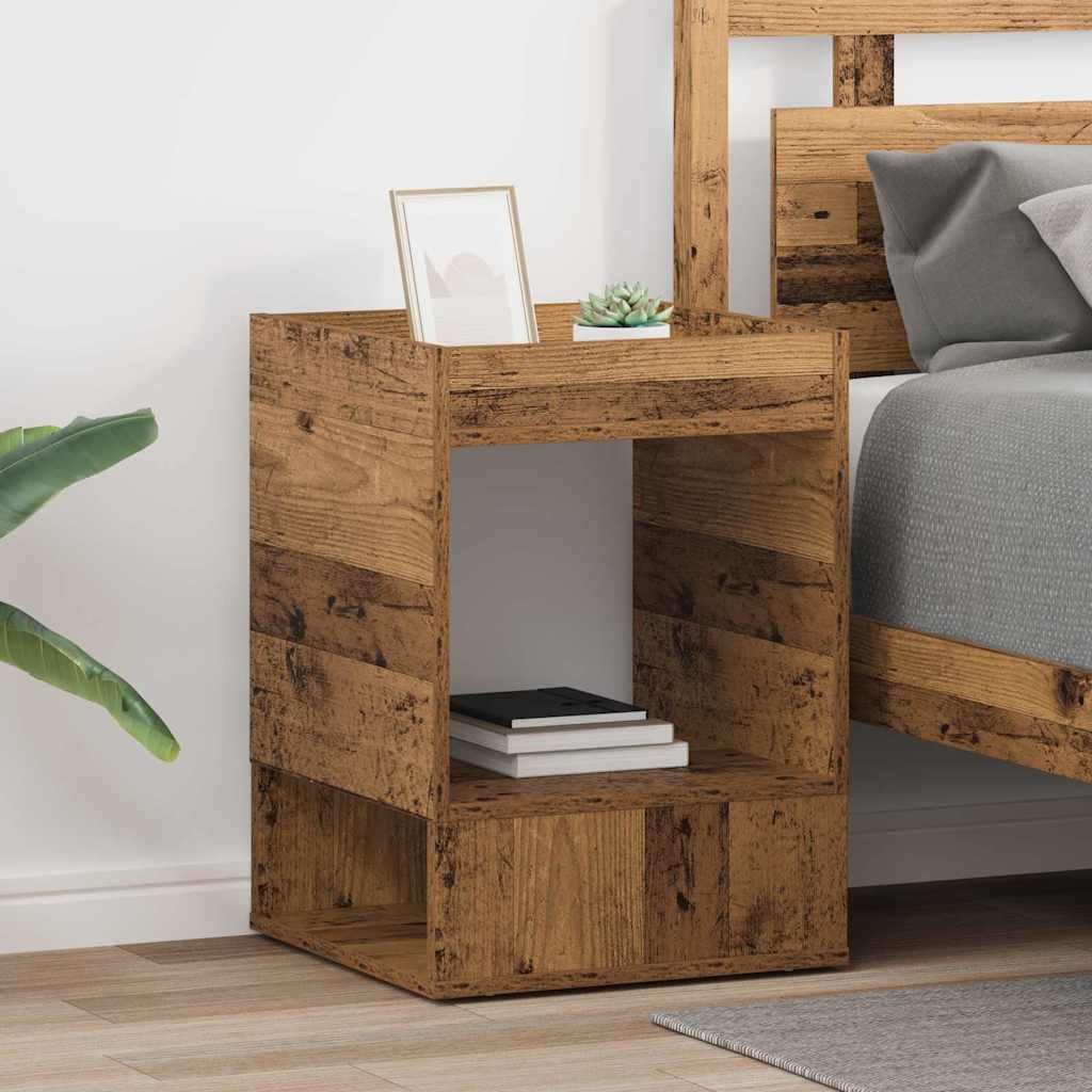 vidaXL Stolik końcowy 2 pcs Stare drewno 40 x 40 x 56 cm