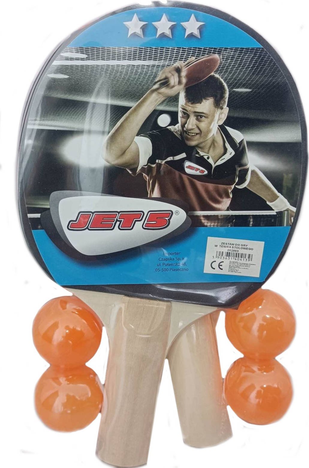 Madej ZESTAW DO TENISA STOŁOWEGO 2 RAKIETKI 4 PIŁECZKI