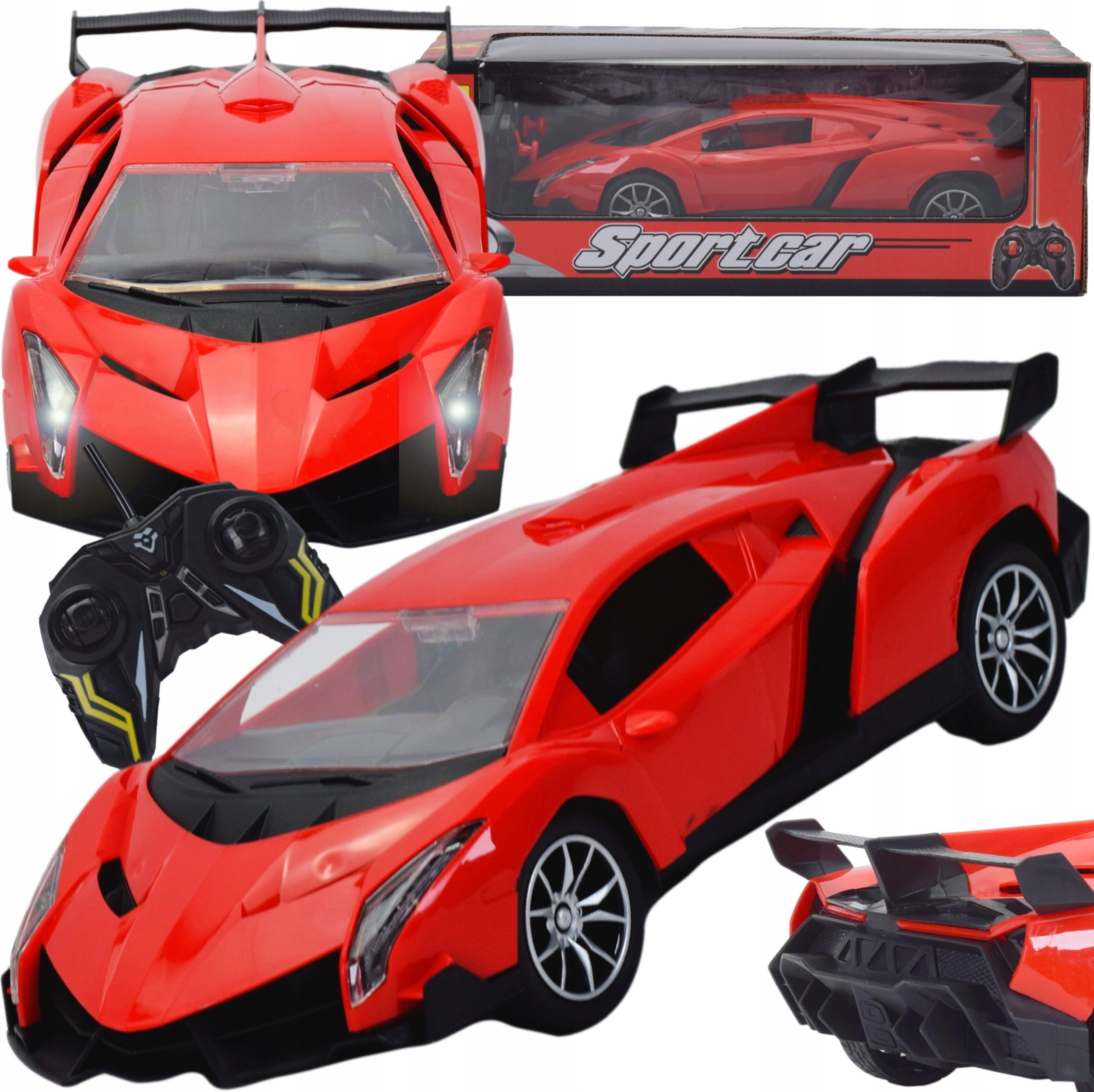 Skleplolki ZDALNIE STEROWANY SPORTOWY DUŻY SAMOCHÓD RC MODEL NA PILOT ŚWIECI DŹWIĘK