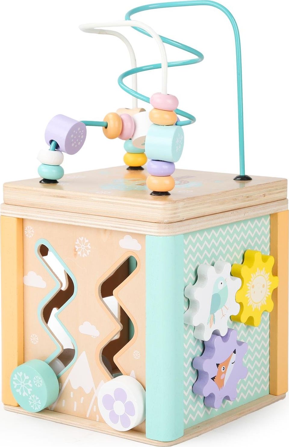 Ecotoys Drewniana kostka edukacyjna, Sorter Mula Ecotoys