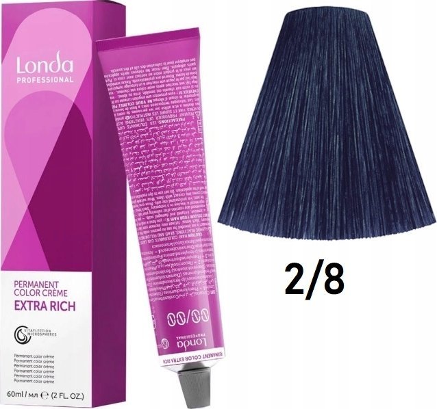 Londa Professional Farba Londacolor, Permanent Hair Dye, 2/8 Dark Blue, 60 ml