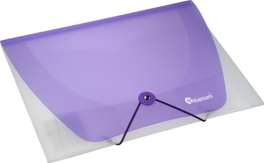 Teczka PP A4 z gumką transparentna fioletowa